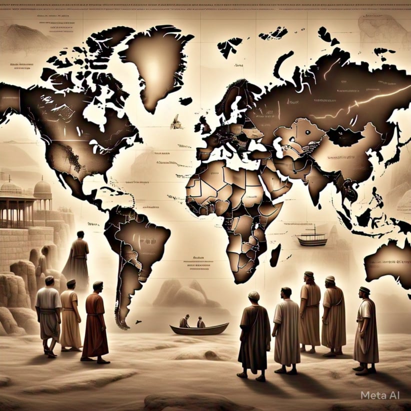 Map of Yeshua’s disciples spreading the message of YHWH from 40–60 AD—see how the original followers reached India, Rome, and beyond.